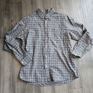 Dockers Mens Long‎ Sleeve Black/White Button Down Pocket Shirt Brown  Size Large
